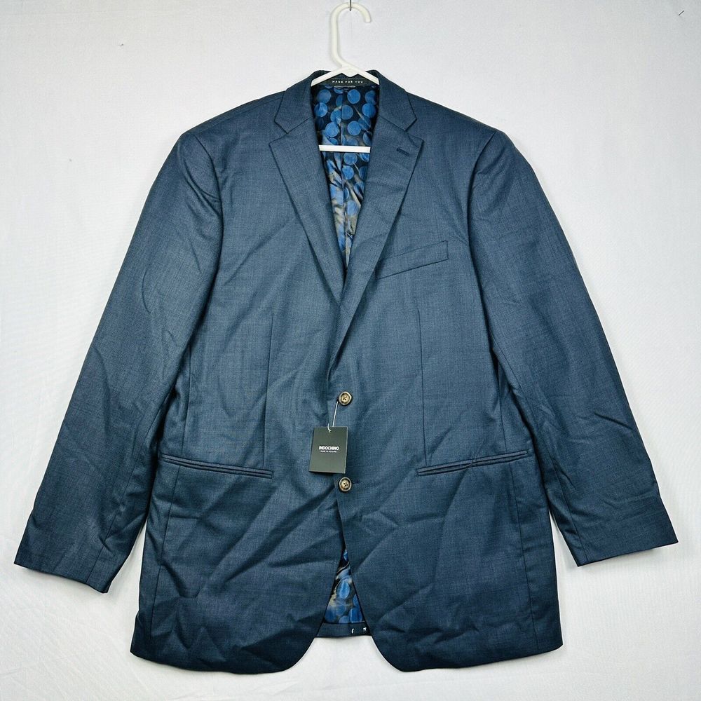 Indochino Newbury Wool 42R Mens Sport Coat Blazer Navy Blue NWT $399